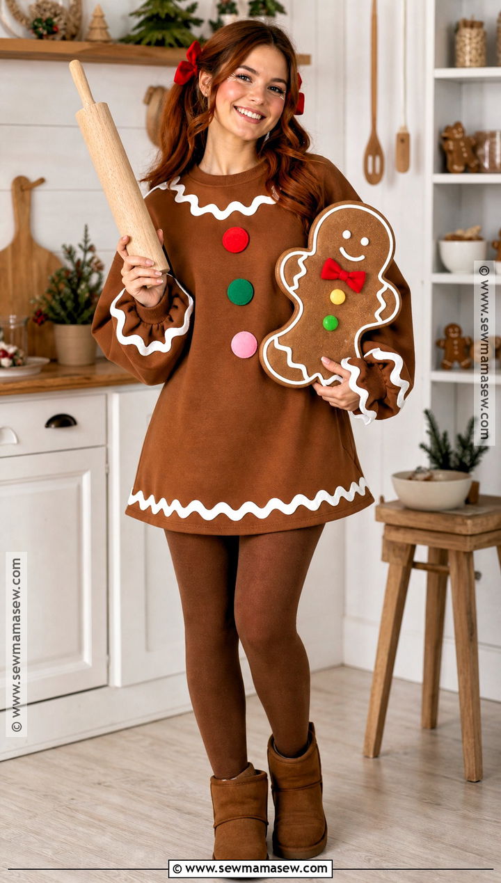 Gingerbread Cookie Costume - 30 Christmas Halloween Costumes
