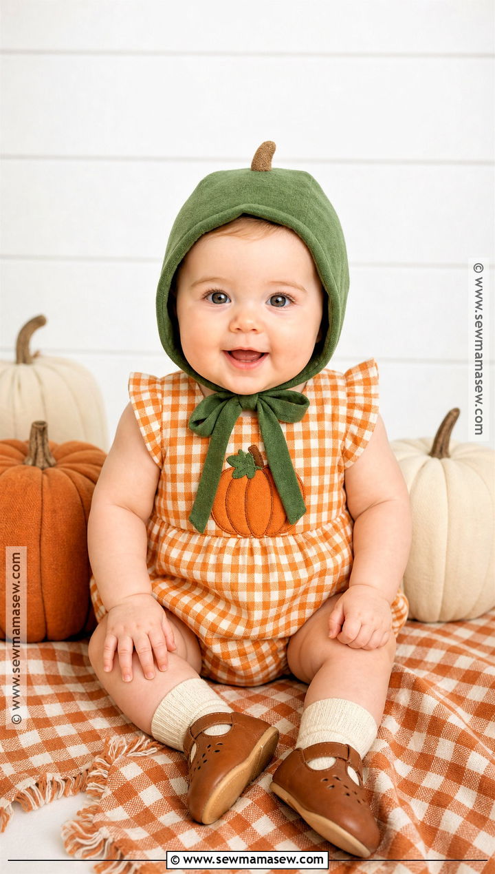 Gingham Baby Pumpkin Costume - 30 baby pumpkin costume ideas