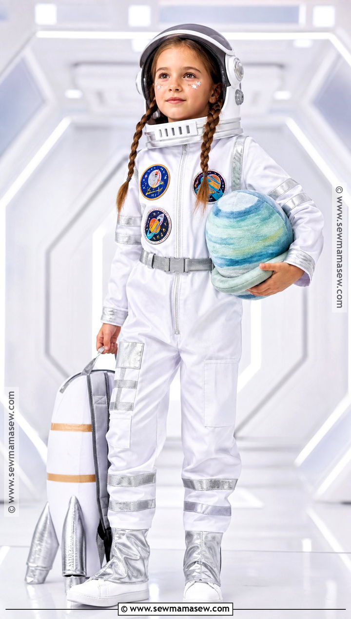 Girl Astronaut Costume With Silver Boots - 30 Cute Girl Halloween Costumes