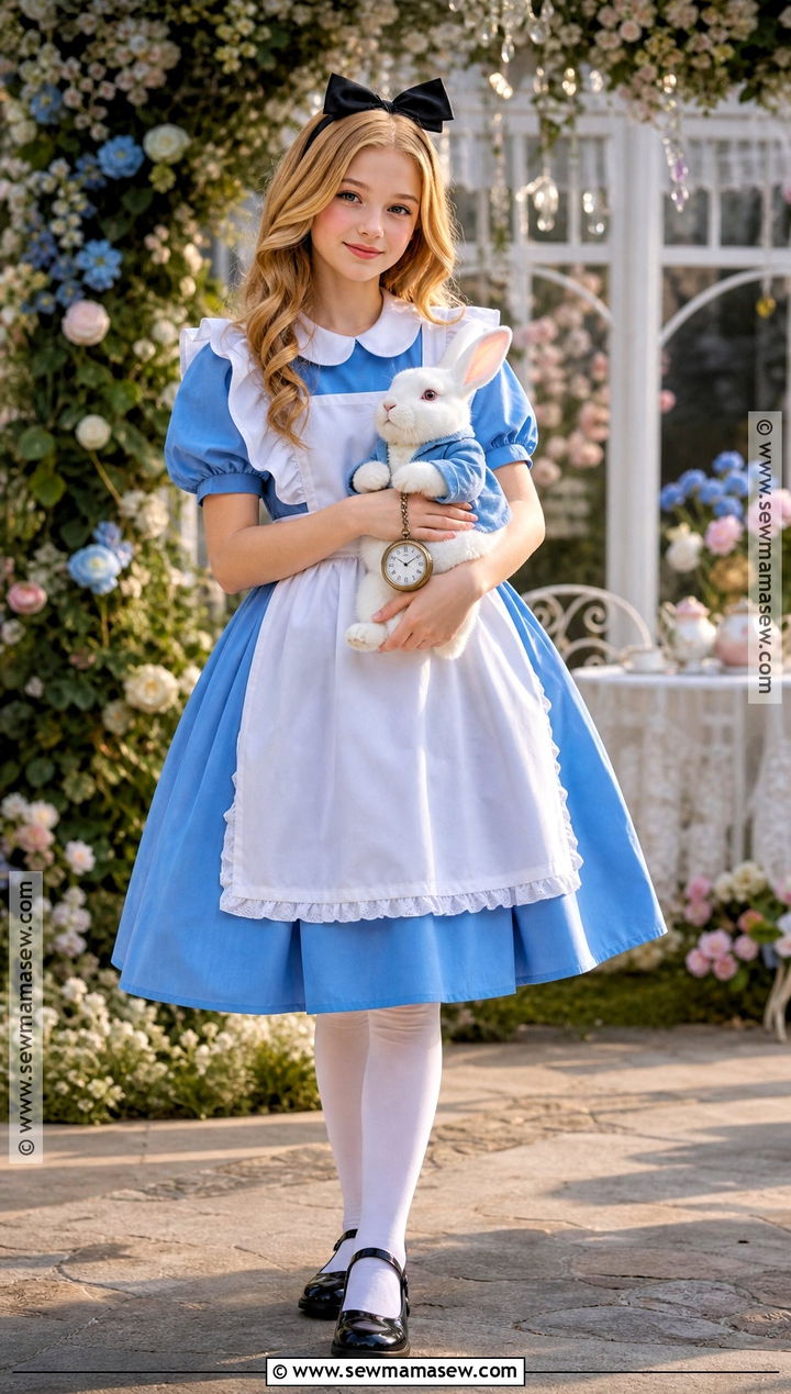 Girls Alice In Wonderland Costume With Blue Dress - 30 girls costumes