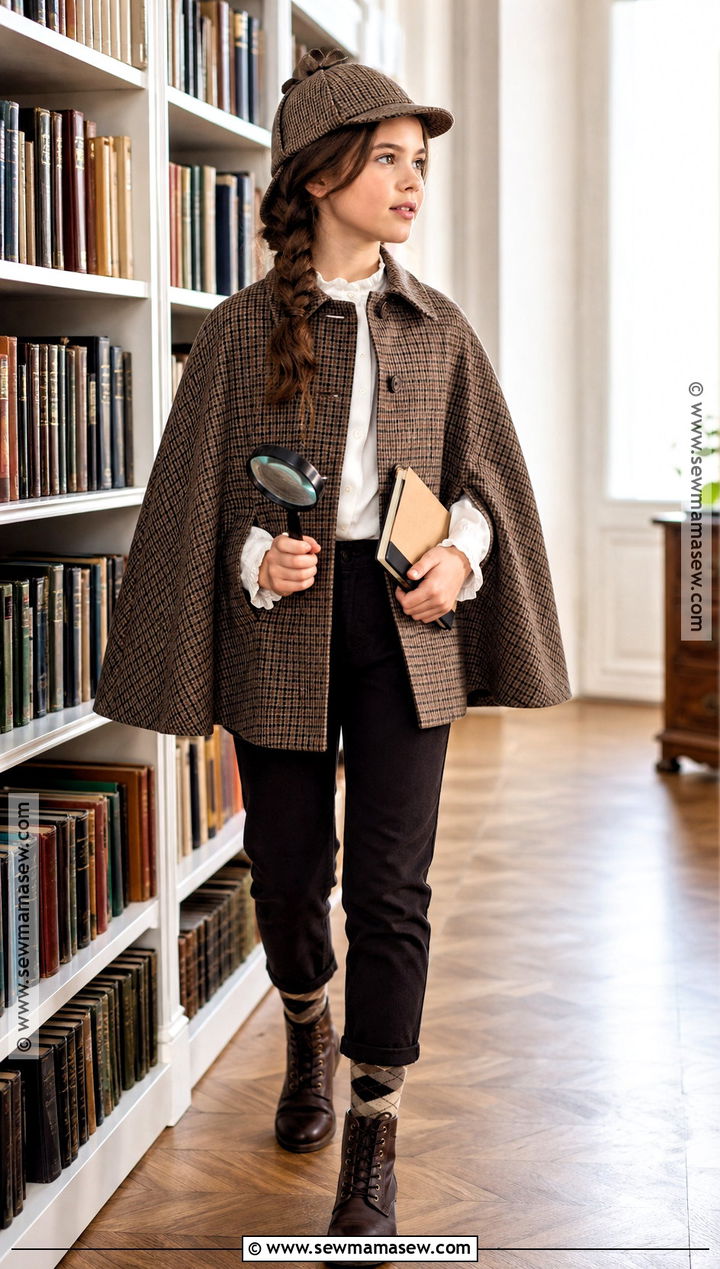 Girls Detective Costume With Plaid Coat - 30 girls costumes
