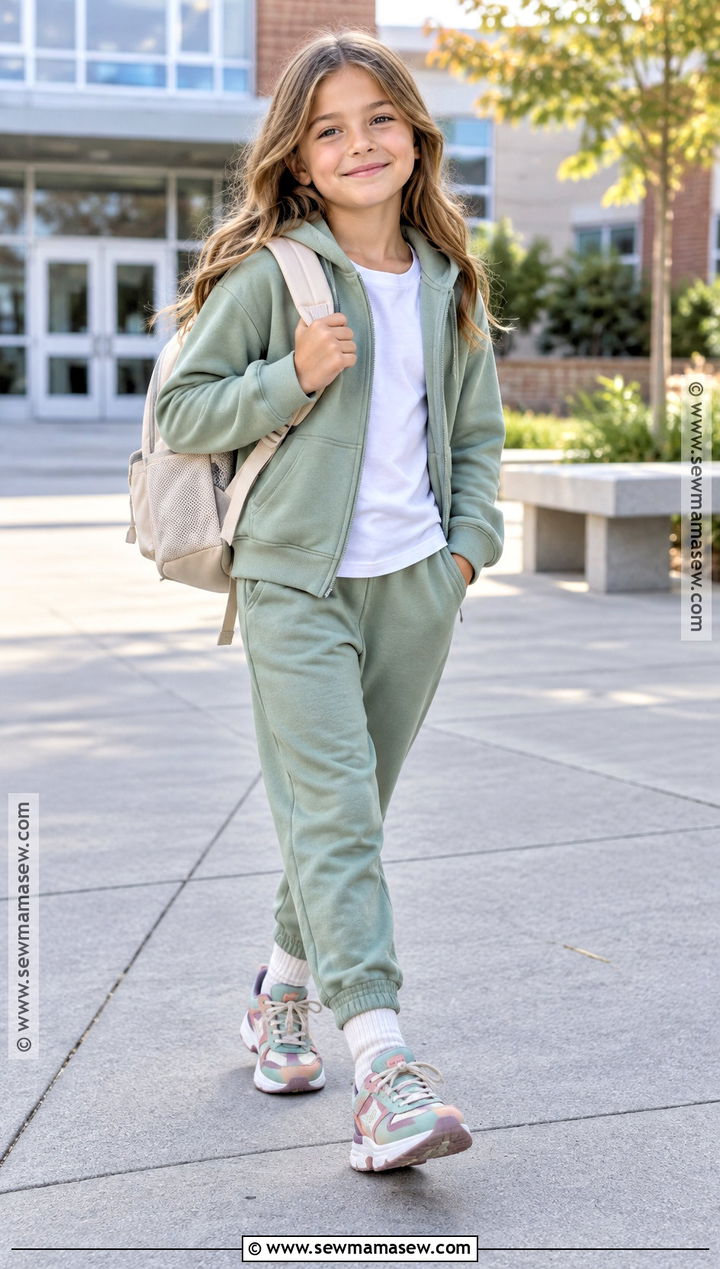 Girls Fall Hoodie And Joggers Outfit - 20 fall outfits for girls 7-8