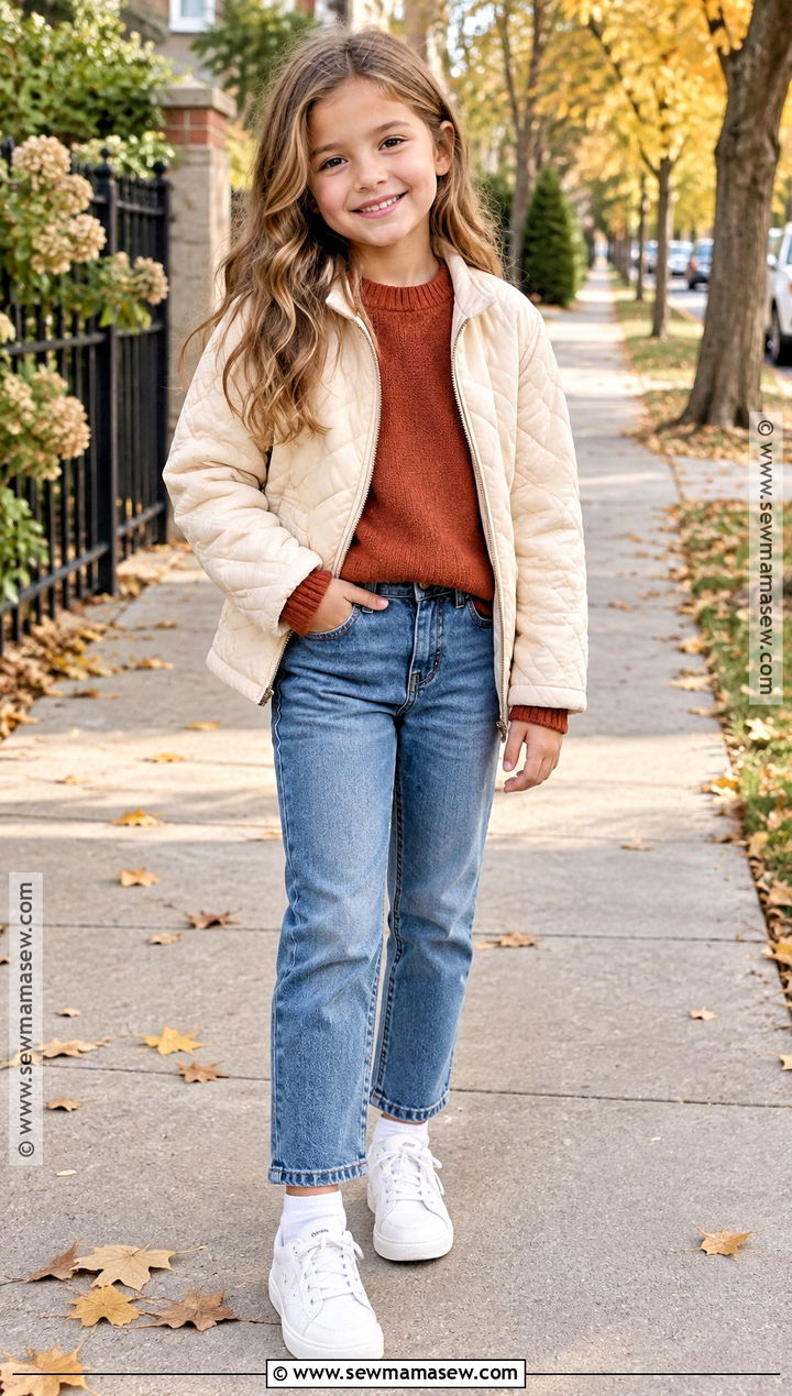 Girls Fall Sweater And Jeans Outfit - 20 fall outfits for girls 7-8