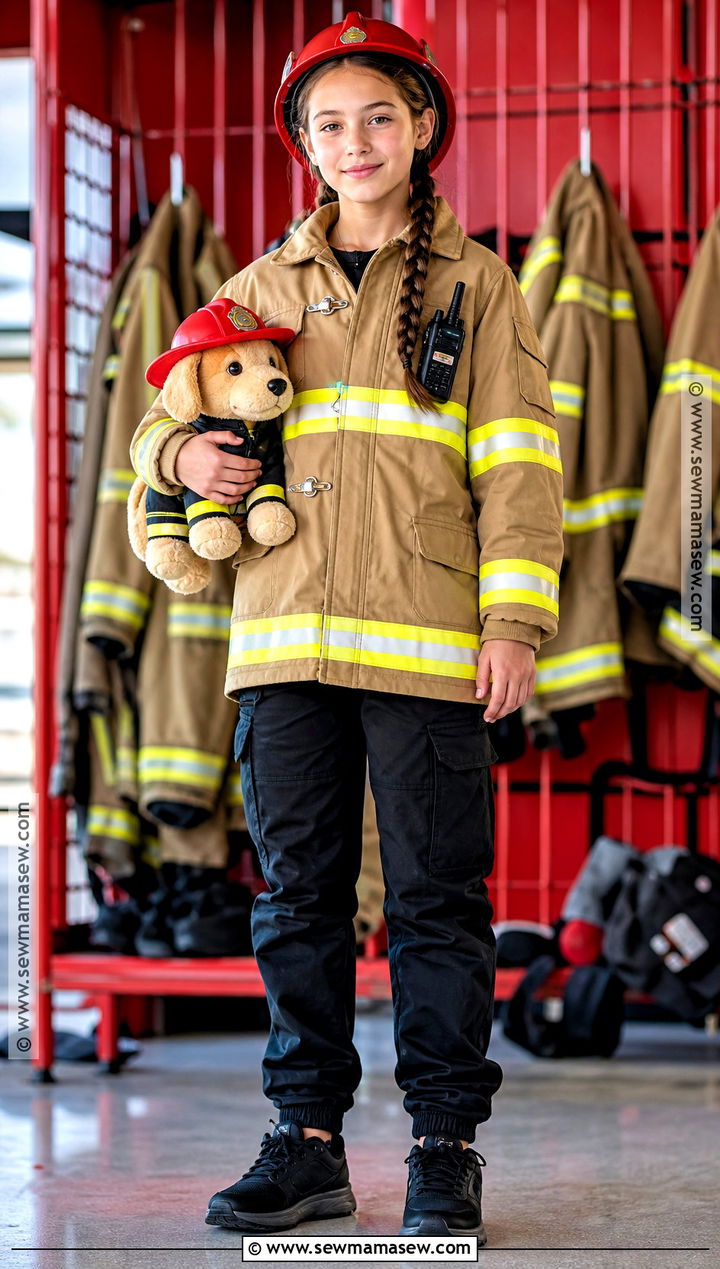 Girls Firefighter Costume With Reflective Stripes - 30 girls costumes