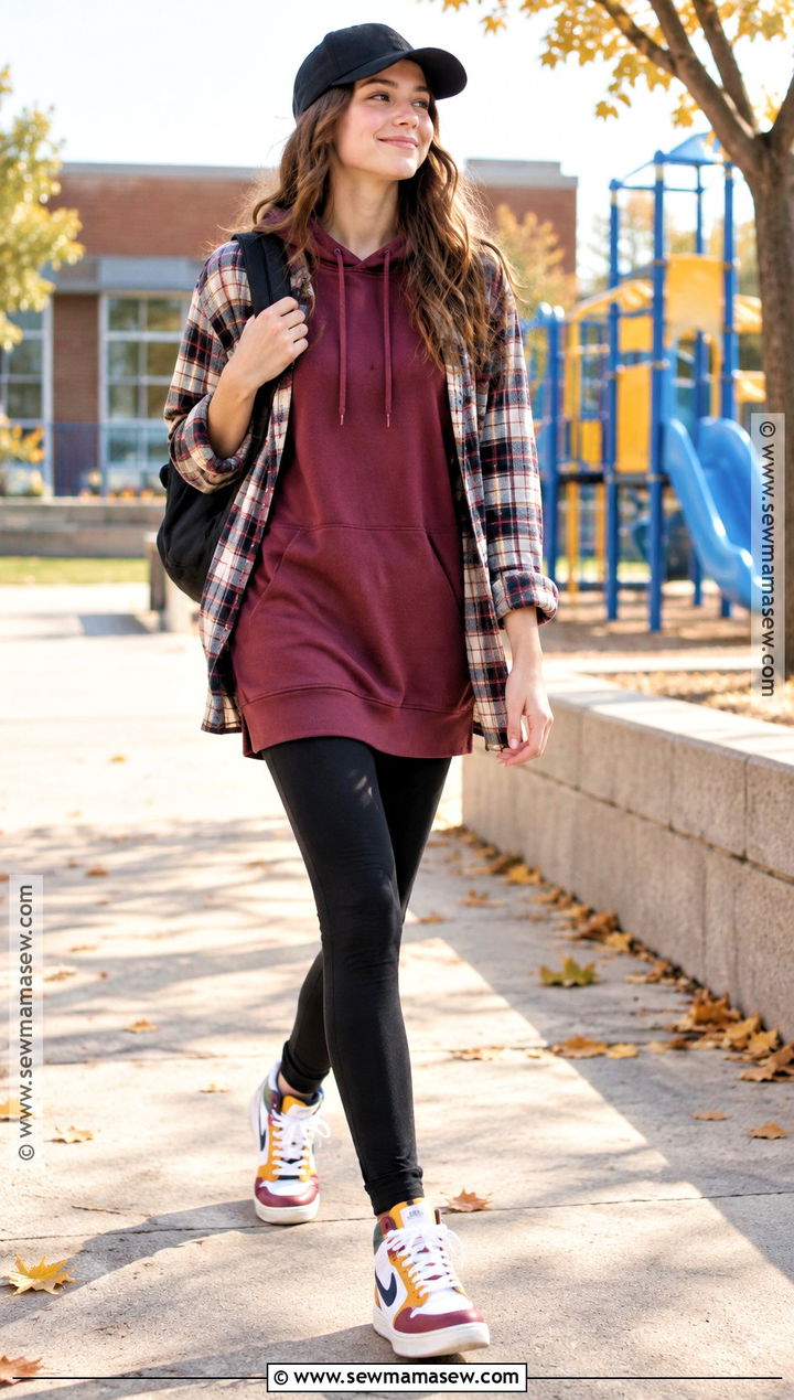 Girls Hoodie Fall Dress With High Top Sneakers - 20 Girls Fall Dresses