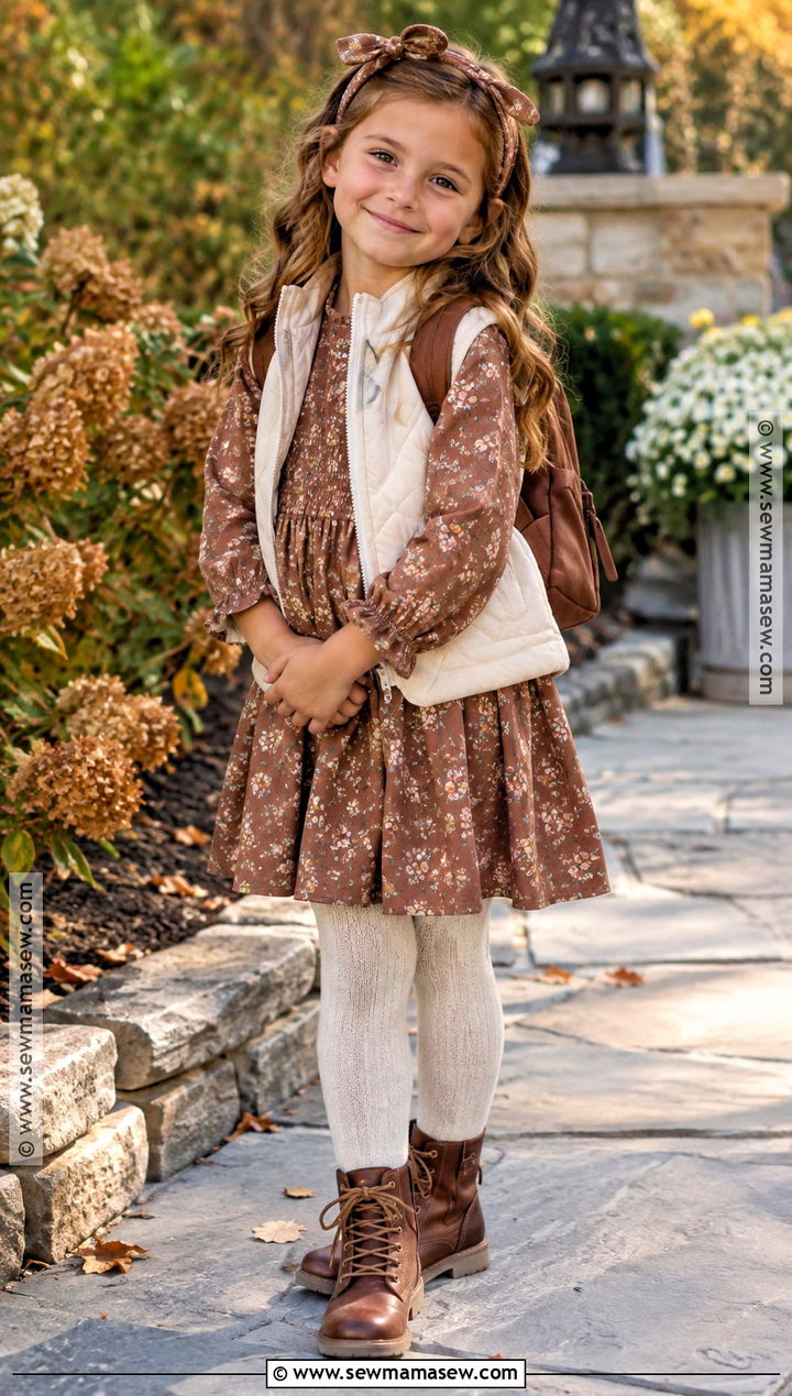 Girls Smocked Fall Dress With Vest And Boots - 20 Girls Fall Dresses