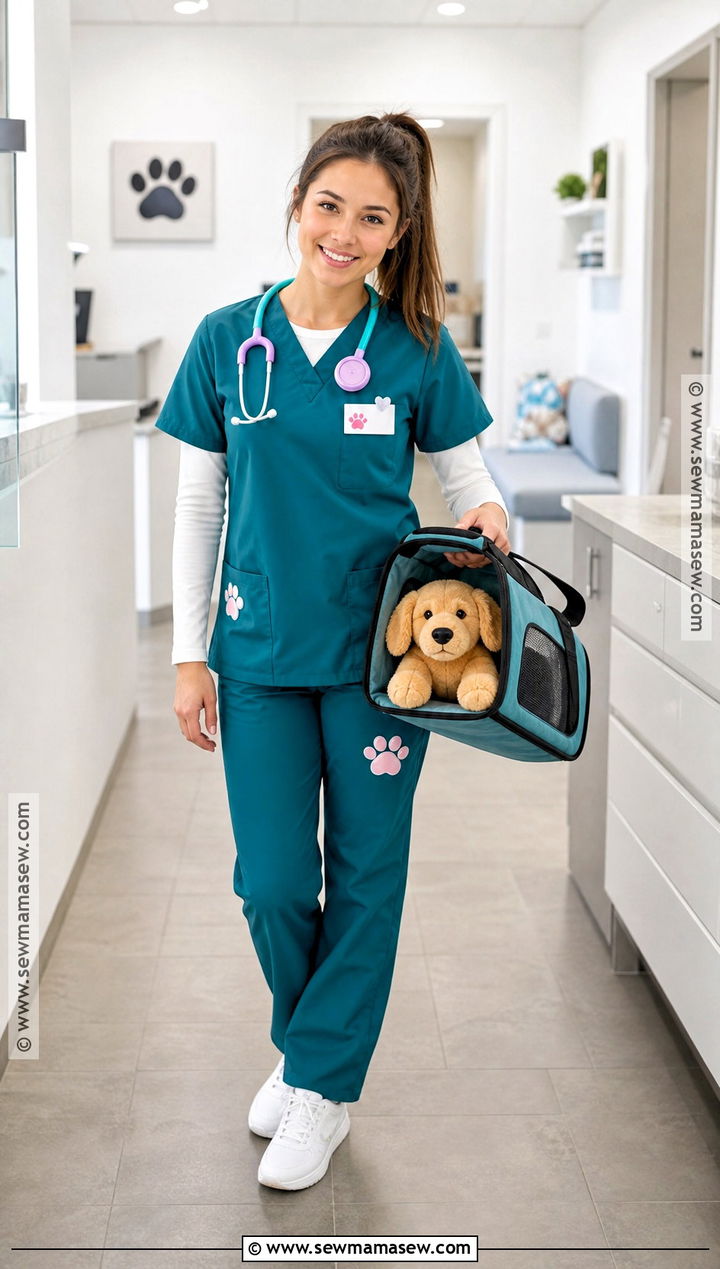 Girls Veterinarian Costume With Plush Animal - 30 girls costumes