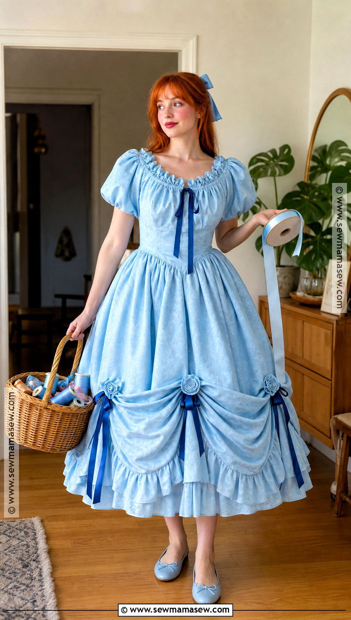 Giselle Blue Curtain Dress Costume - 40 disney princess halloween costumes