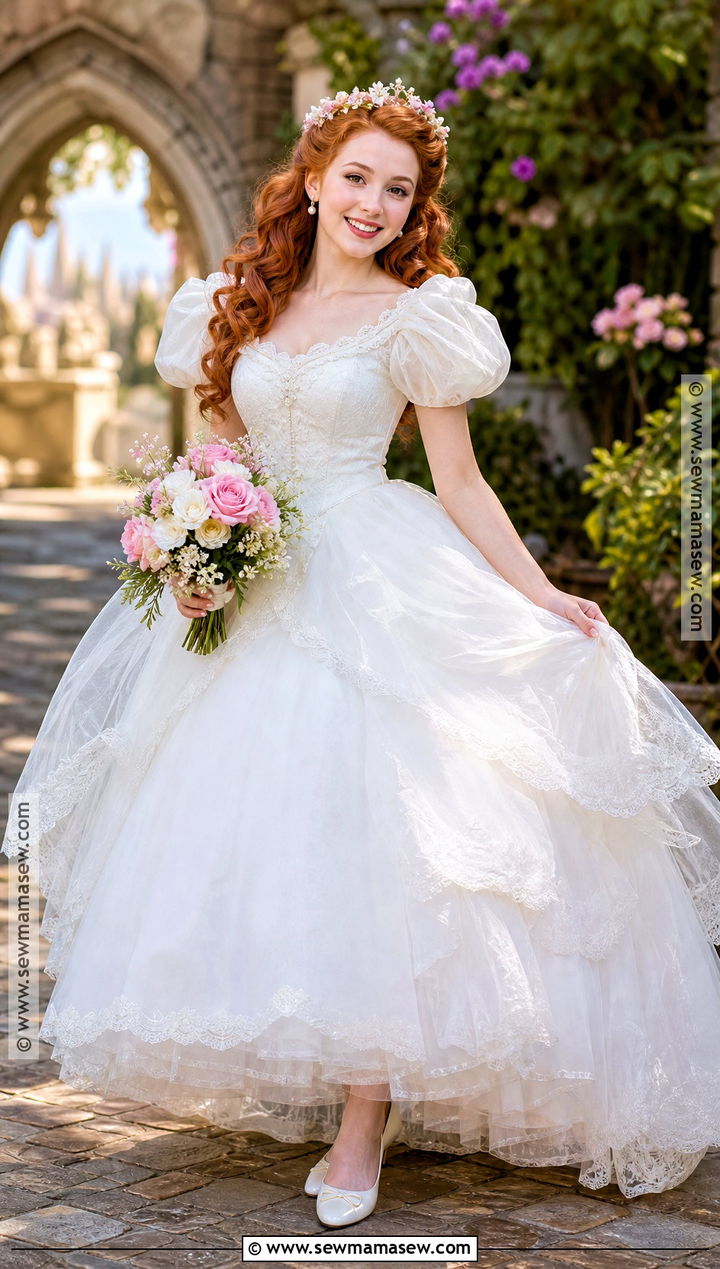 Giselle Princess Costume With White Wedding Gown - 30 Princess Costume Ideas for Women