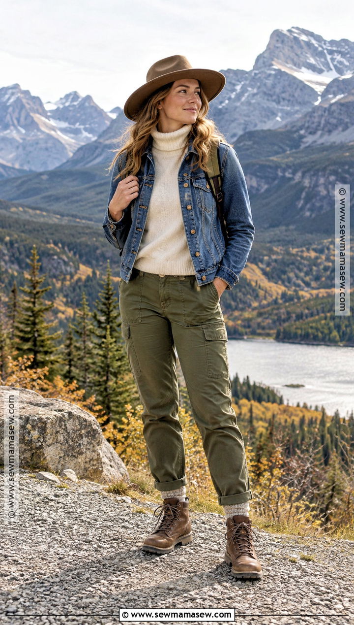 Glacier National Park Denim Jacket Outfit - 15 Glacier National Park Outfit Fall Ideas