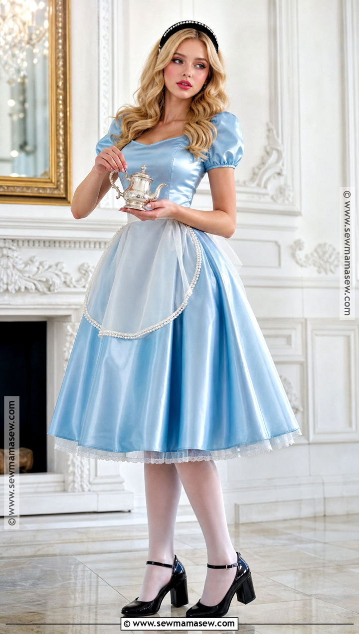 Glam Alice Costume With Satin Dress - 40 alice costume ideas