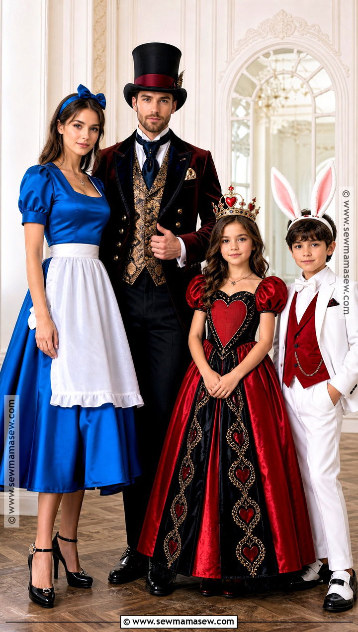 Glam Alice In Wonderland Family Costume - 30 alice in wonderland family costumes