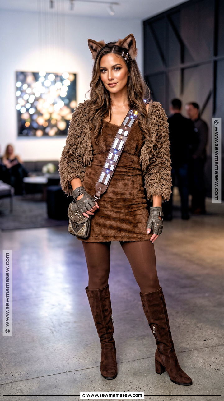 Glam Chewbacca Costume With Faux Fur Dress - 30 chewbacca costume ideas for women