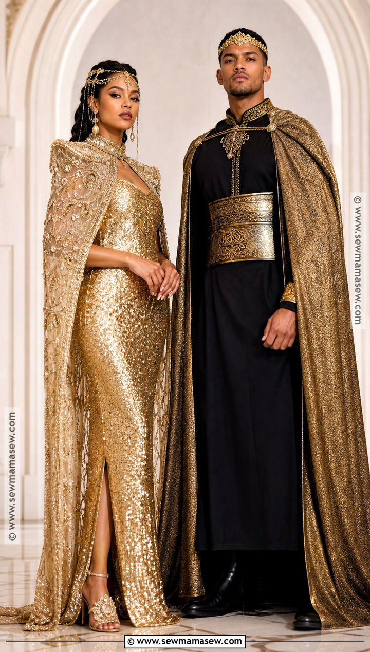 Glam Cleopatra And Gold King Couple Costume - 30 cleopatra couple costume ideas