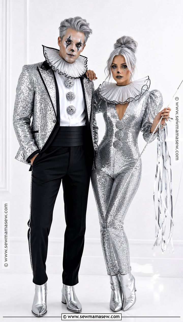 Glam Clown Couple Costume - 30 clown couple costume ideas