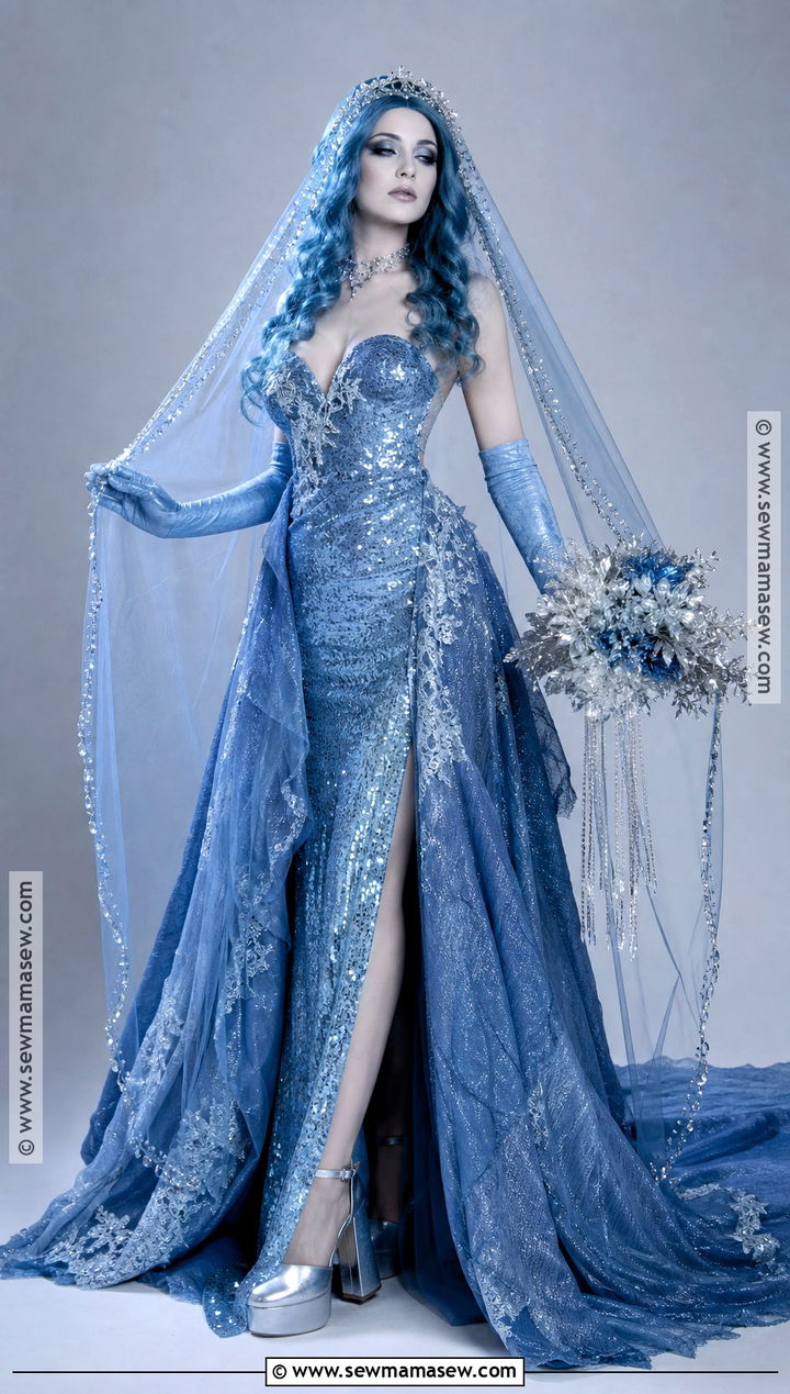Glam Corpse Bride Costume With Sequins - 50 corpse bride costume ideas