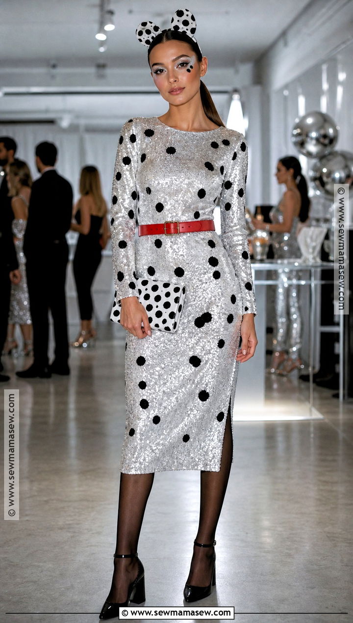 Glam Dalmatian Costume With Sequin Dress - 40 101 dalmations costume ideas