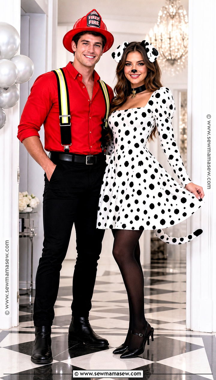 Glam Fireman And Dalmatian Costume - 30 Fireman And Dalmatian Costume Ideas for Couples