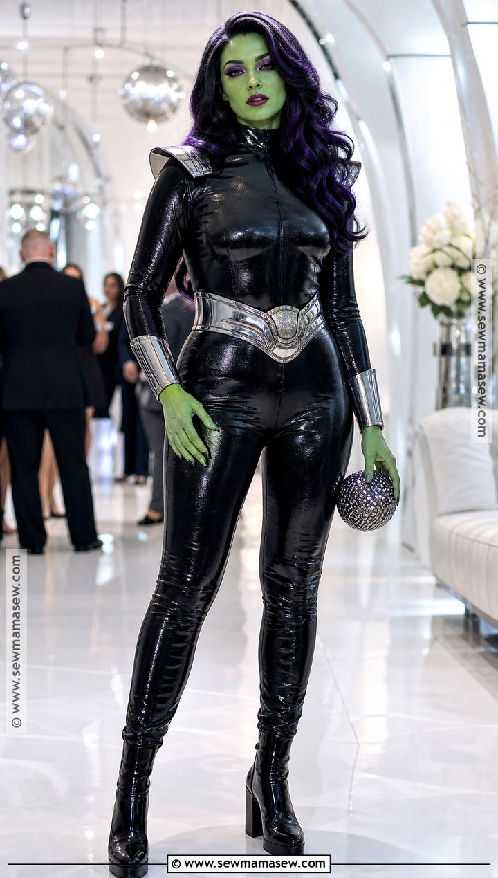 Glam Gamora Costume With Metallic Jumpsuit - 35 gamora costume ideas