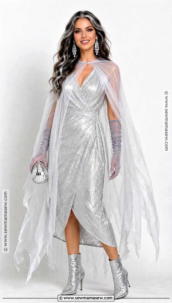 Glam Ghost Costume With Silver Dress - 30 ghost clothes