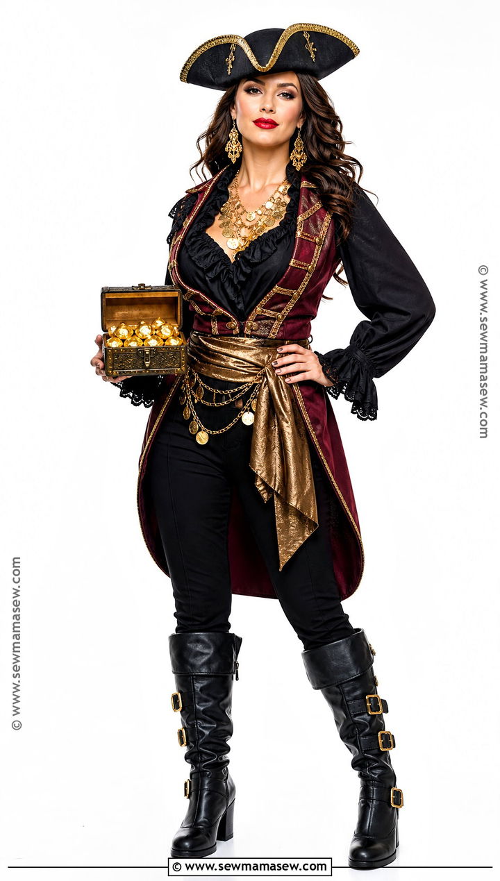 Glam Gold Pirate Costume - 30 cute pirate costume ideas for women