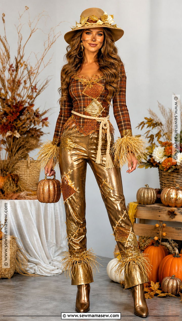 Glam Gold Scarecrow Costume - 35 Scare Crow Halloween Costume Ideas