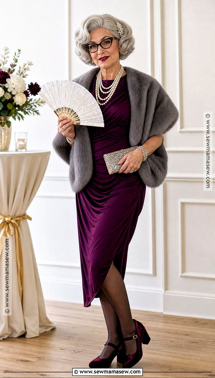 Glam Grandma Costume With Faux Fur - 30 Grandma Costume Ideas for Women