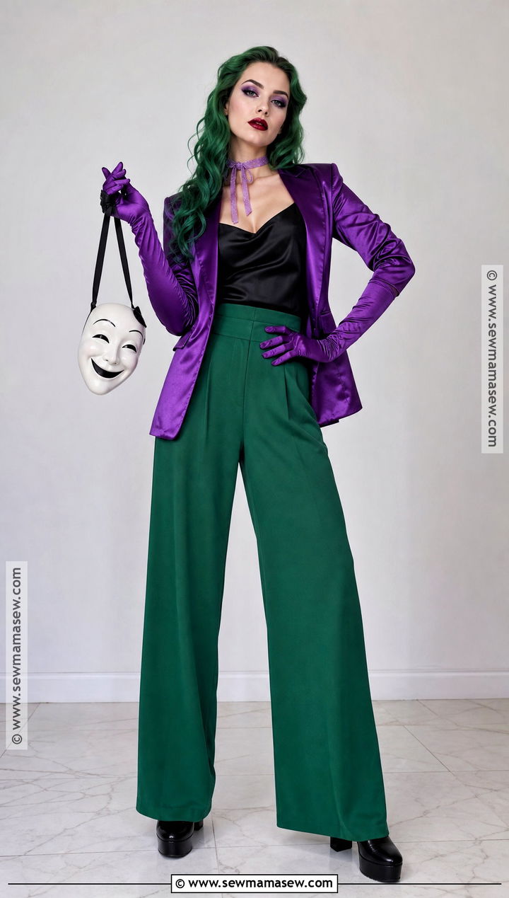 Glam Lady Joker Costume With Purple Blazer - 35 lady joker costume ideas