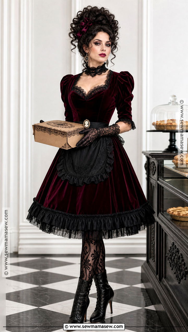 Glam Mrs Lovett Costume With Burgundy Velvet - 30 mrs lovett costume ideas
