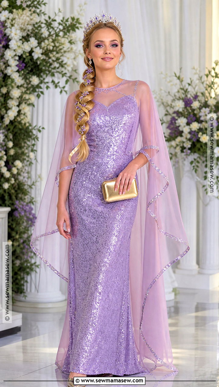 Glam Rapunzel Costume With Sequin Dress - 30 Rapunzel Costume Ideas for Women