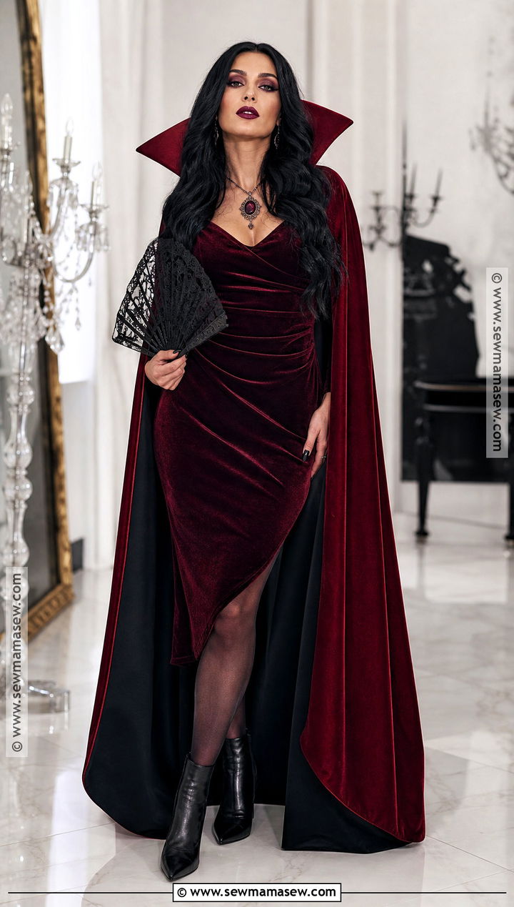 Glam Red Vampire Costume - 35 red dress halloween costume ideas