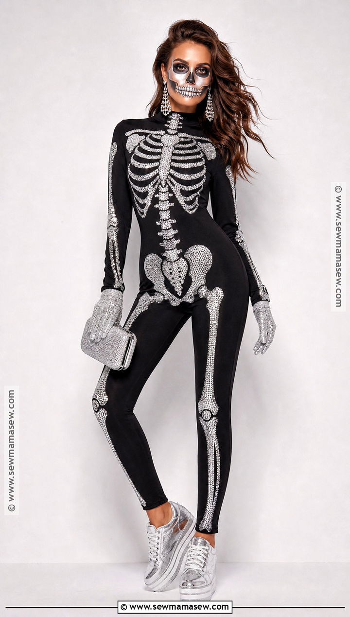 Glam Skeleton Sequin Costume - 30 skeleton clothes