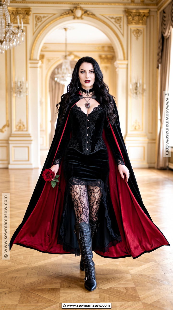 Glam Vampire Black Dress Costume - 30 black dress costume ideas