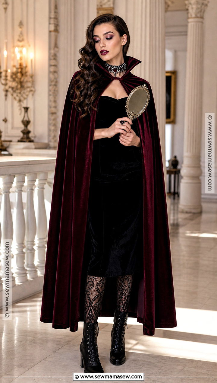 Glam Vampire Costume With Brown Waves - 35 halloween costumes brown hair