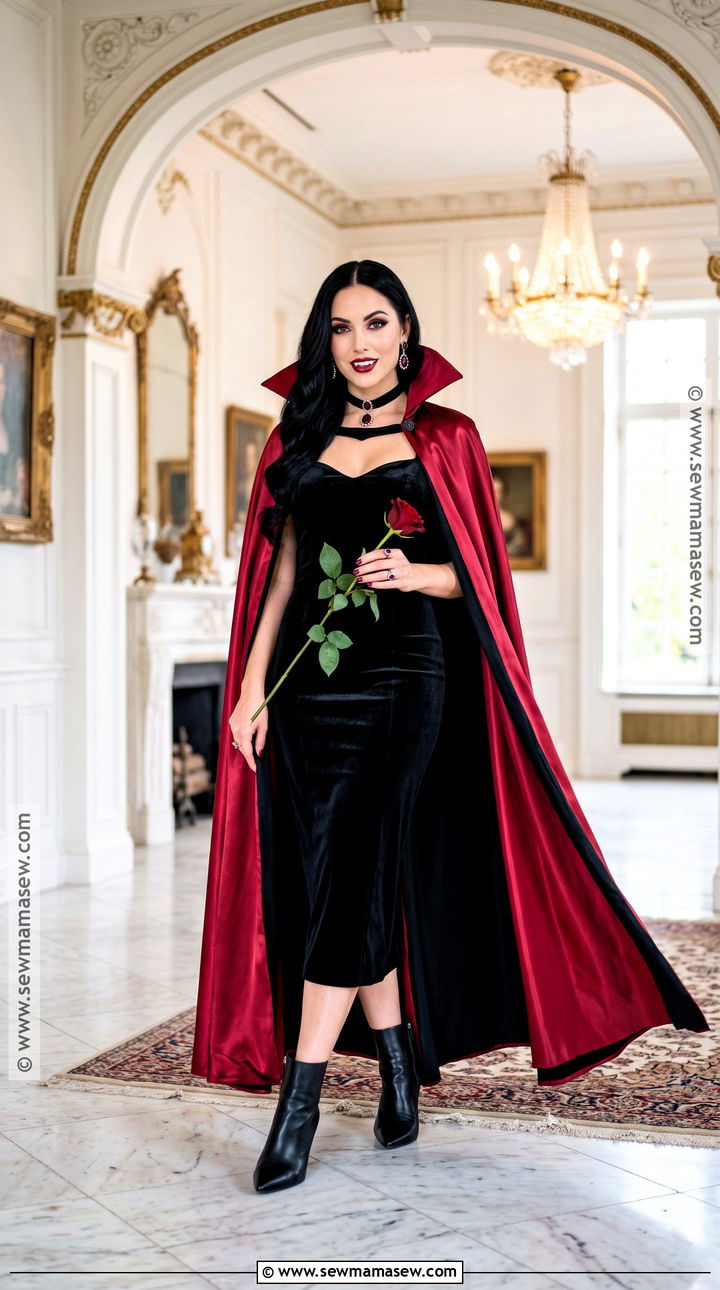 Glam Vampire Costume With Long Black Hair - 35 black hair costume ideas