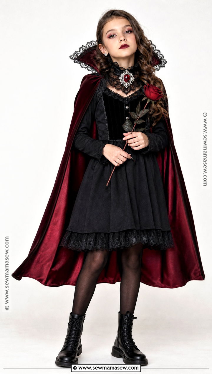 Glam Vampire Costume With Red Cape - 40 halloween costume ideas for girls
