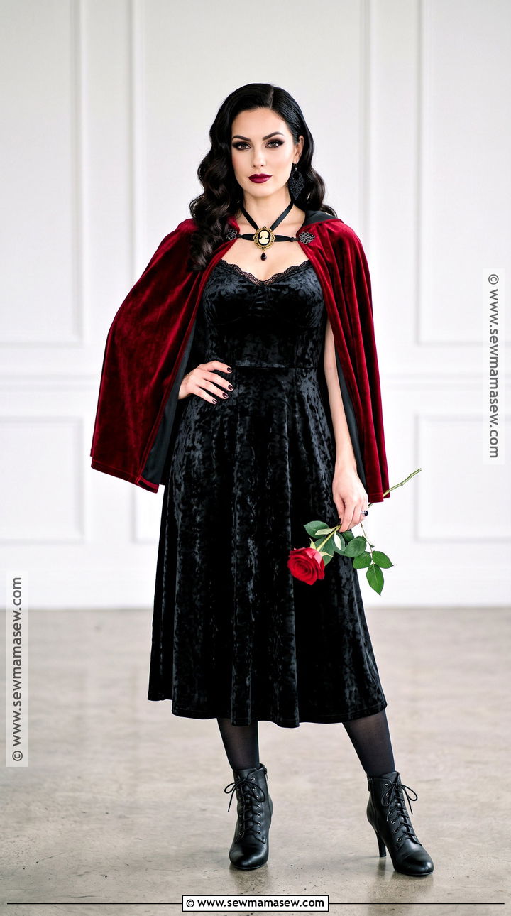 Glam Vampire Costume With Red Cape - 45 cute costumes