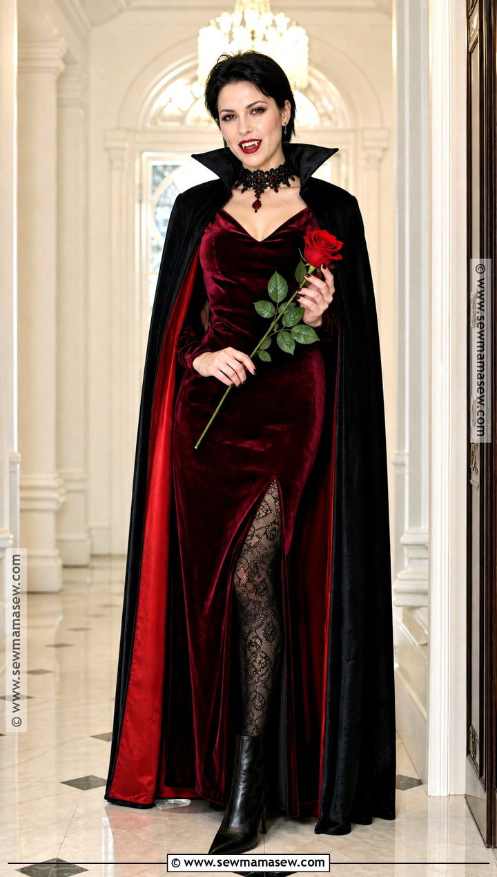 Glam Vampire Costume With Short Black Hair - 30 halloween costumes short hair