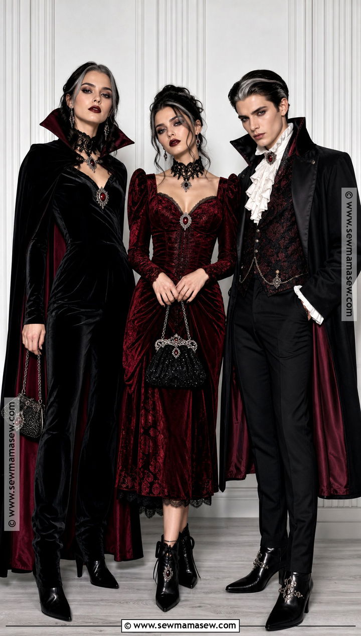Glam Vampire Trio Costume - 30 3 person halloween costume ideas