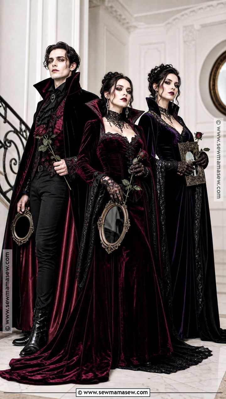 Glam Vampire Trio Costume - 45 iconic trio halloween costumes