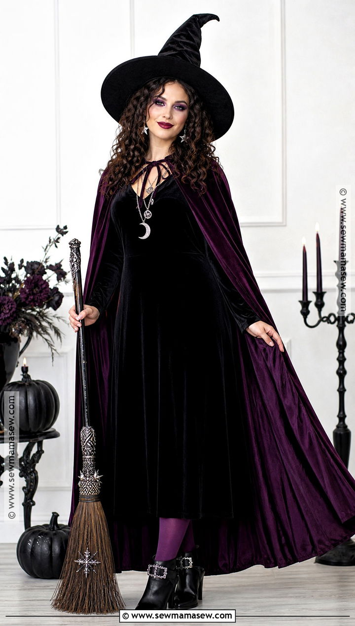 Glam Witch Costume With Big Curly Hair - 35 halloween costumes curly hair
