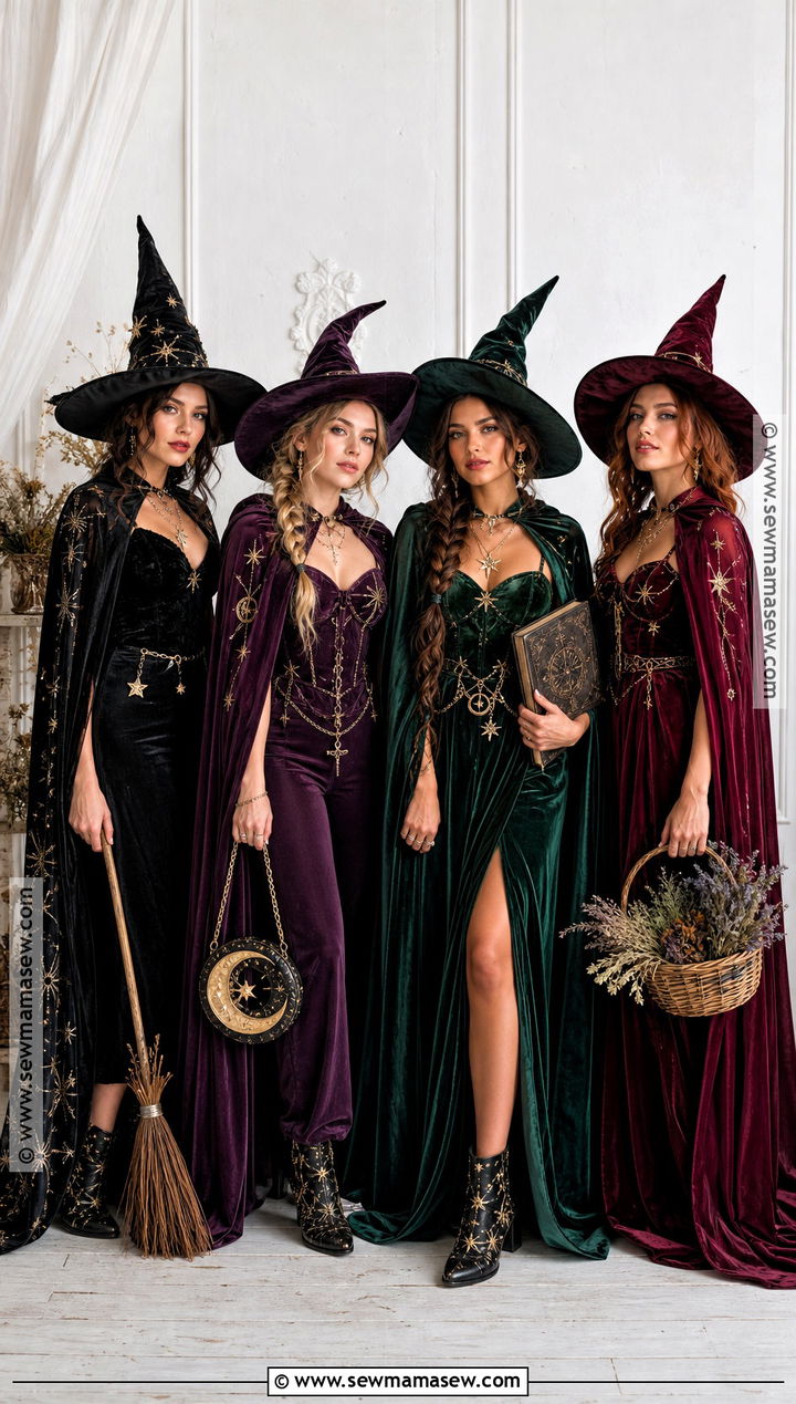 Glam Witches Group Costume - 45 4 people halloween costumes