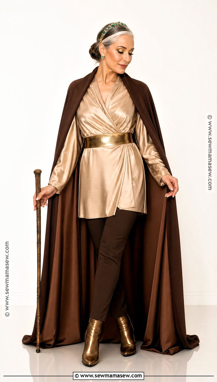 Glam Yoda Costume With Green Makeup - 35 yoda costume ideas