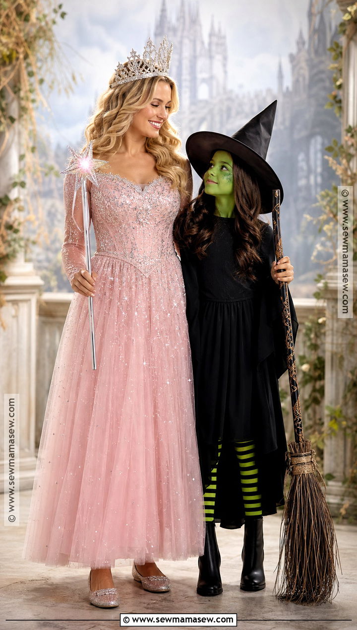Glinda And Elphaba Costume - 30 mom daughter halloween costumes