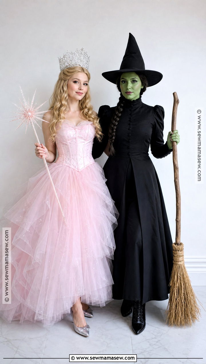 Glinda And Elphaba Witch Costume - 30 cute halloween costumes duo