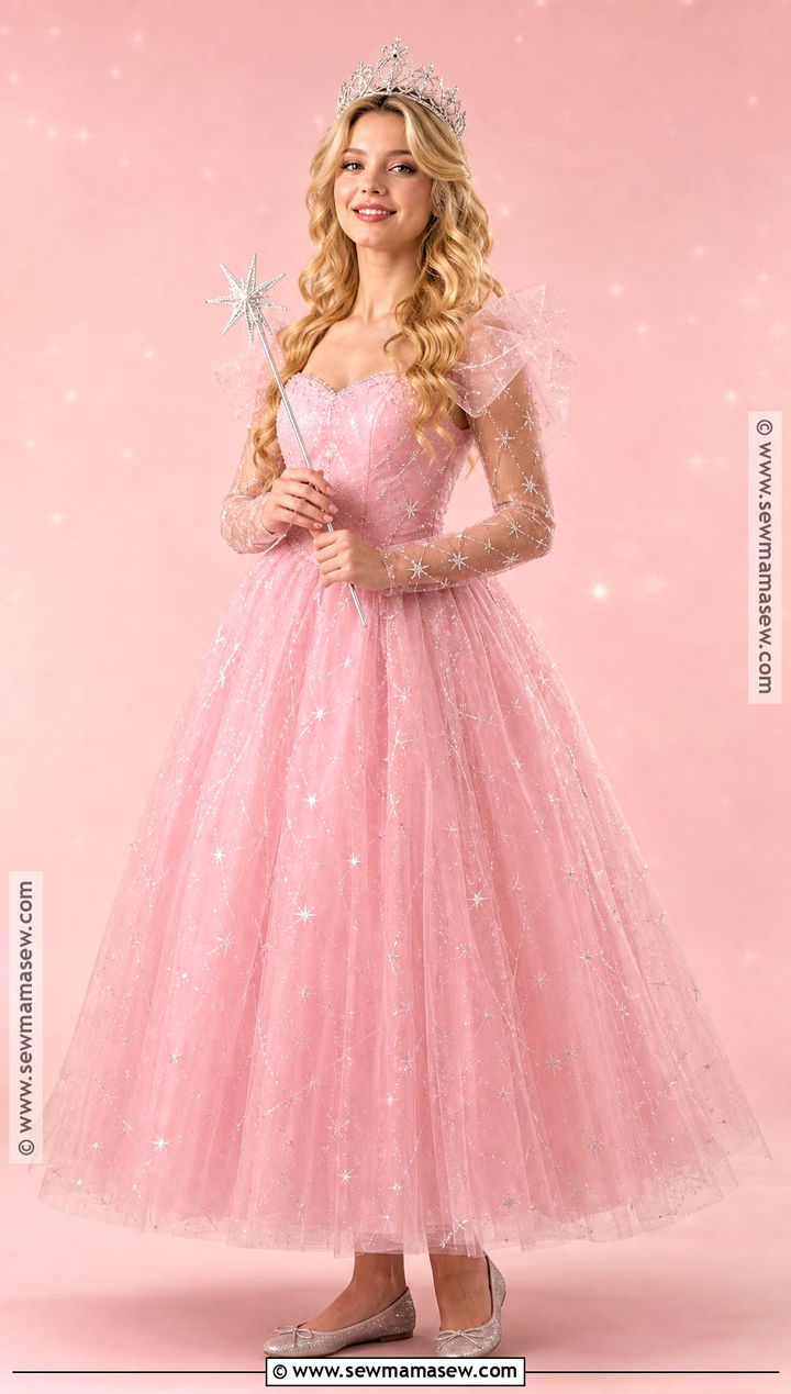 Glinda Costume With Pink Ball Gown - 50 halloween costumes ideas