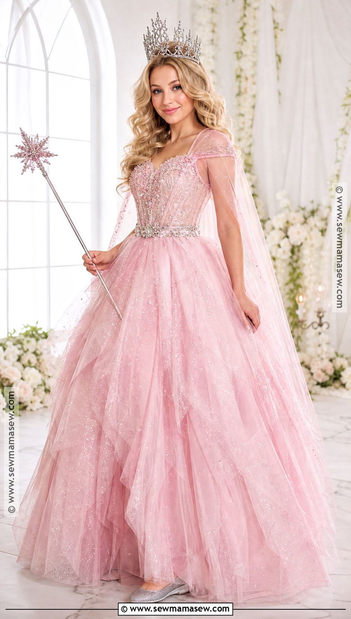 Glinda Costume With Pink Ball Gown - 35 halloween costumes single