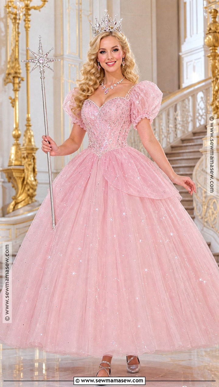 Glinda Costume With Pink Ball Gown - 40 good halloween costumes