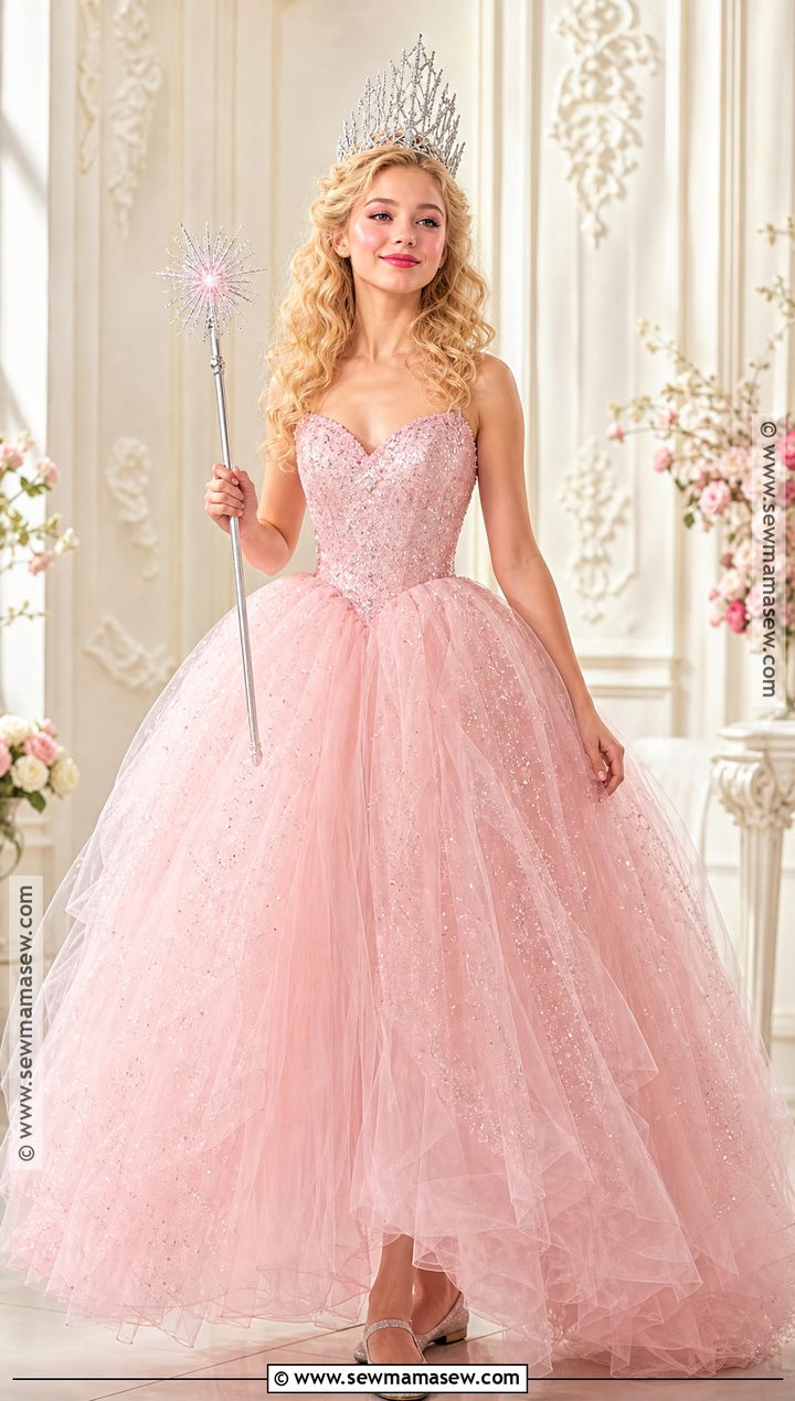 Glinda Costume With Pink Ball Gown - 45 women halloween costume ideas