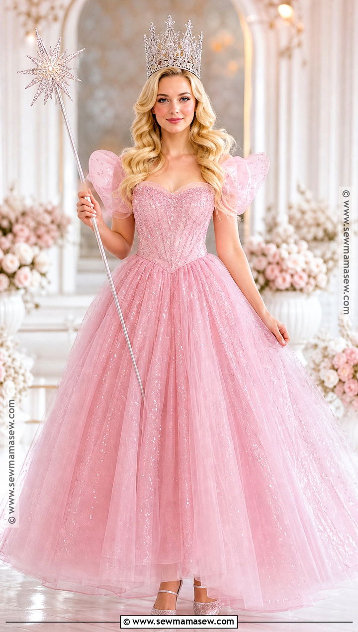 Glinda Costume With Pink Ball Gown - 30 Halloween Costumes Solo for Women